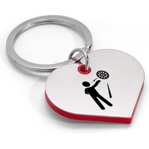 Akyol - dartbord sleutelhanger hartvorm - Dartbord - beste darter - sport - gooien - geschenk - cadeau - gift - kado - verjaardag - hobby - bulls eye