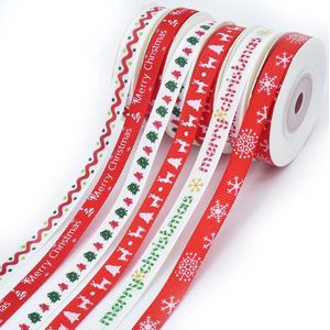 Kerst Grosgrain Linten 6 Roll 9M Kleurrijke Kerst Thema Lint Bundel Brede Stof Polyester Satijnen Lint voor Kerst Cadeaupapier, Bruiloft, Boog Maken 60yards