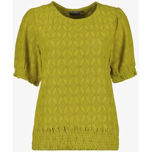 TwoDay dames top met broderie groen - Maat L