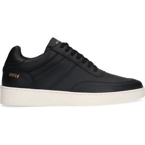 Manfield - Heren - Zwarte leren sneakers - Maat 45