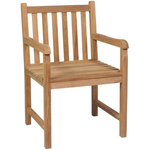 vidaXL Tuinstoelen - Set van 4 - Teakhout met Kussens Tuinstoel - Teak Hout - Tuinset - Buisentool - Buitenkamer