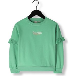 DAILY7 Sweater Ruffle Darlin Truien & Vesten Meisjes - Sweater - Hoodie - Vest- Groen - Maat 104