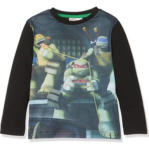 Teenage Mutant Ninja Turtles - Longsleeve - Zwart / Multi-kleur - 104 cm - 4 jaar - Polyester/katoen