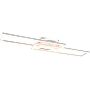 LED Plafondlamp - Plafondverlichting - Torna Tiger - 30W - Aanpasbare Kleur - Afstandsbediening - Dimbaar - Rechthoek - Mat Wit - Aluminium