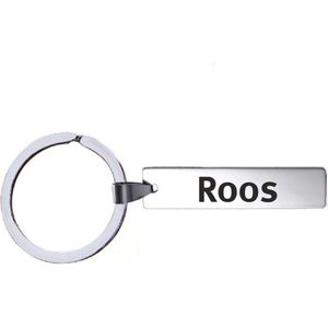 Sleutelhanger Met Naam - Roos - RVS