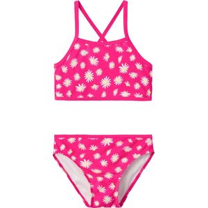 Name it bikini meisjes - roze - bloem - NKFzimone - maat 116