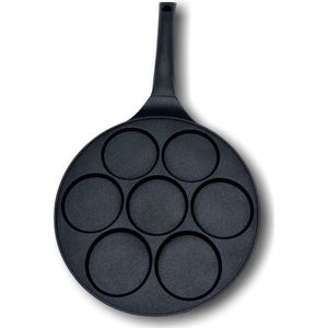Crêpemaker - pancake pan - 7 kop - Originele braadpan pannenkoeken - geschikt voor alle warmte bronnen - SET VAN 2 STUKS