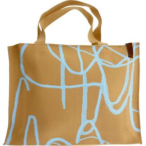 LOT83 Shopper Lara - Tote bag - Boodschappentas - Handtas - Goud / Blauw - 35 x 45 cm