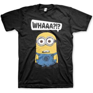 Minions Heren Tshirt -L- Whaaa?!? Zwart