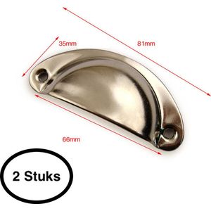 Handgrepen - handgrepen voor deurtjes - handgrepen keukenkastjes - 2 Stuks - Zilver