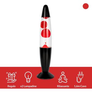 Lavalamp - Sfeerlamp - Gloeilamp - Nachtlamp - Rood