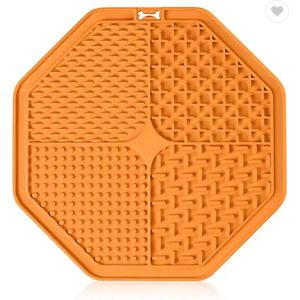 Likmat - Fun & Relax Lick Mat – Likmat voor honden – Anti-schrok bak – Slow feeder – Gemakkelijk overal te plaatsen - Likplaat voor huisdieren – Uitdaging voor je huisdier – Oranje