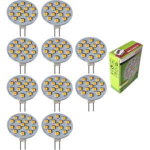 Trango Set van 10 LED lampen G415-2.5*10 G4 fitting voor vervanging G4 MR16 halogeenlamp 12Volt AC/DC - 2.5 Watt 250 lumen 3000K Warm Wit Meubel Inbouwspot, Kast Inbouwlamp, Plafondlamp