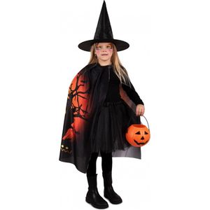 Halloween cape spooky met hoed kinderen