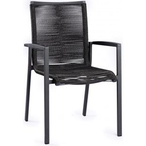 Tierra Outdoor Tuinstoel Foxx - Dining chair - Aluminium en Rope - Charcoal - 1 stoel