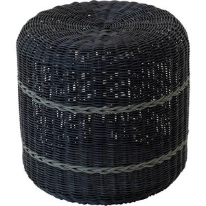 Outdoor Living - Poef Saigon wicker zwart ø41x40cm