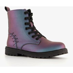 Blue Box metallic meisjes veterboots petrol - Blauw - Maat 30