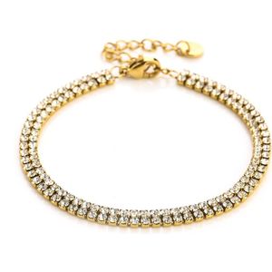 Michelle Bijoux Armband (sieraad) Dubbel strass goud JE14394