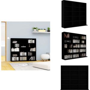 vidaXL Cd-kast - Cd-kasten - Dvd-kast - Dvd-kasten - Cd-kast 102x23x89-5 cm bewerkt hout zwart