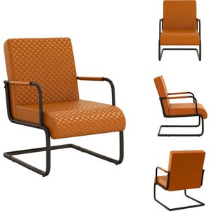 vidaXL Stoel - Industrieel Design - 64.5x77x88.5 cm - Bruin/Zwart - Kunstleer/Metaal - Fauteuil