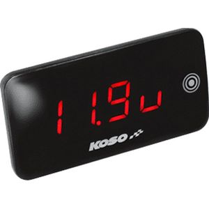 Temperatuurmeter + voltmeter Koso Slim Line New Generation rood