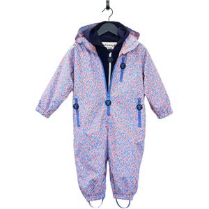 Ducksday – Geschenkset Regenpak + fleece onesie  – voor kinderen – peuters - Kerstpakket – Promo �– Maat 104-110–  Joy - Blauw  - Rood - Wit