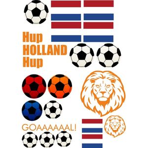 Raamsticker WK voetbal M - Versiering oranje - Hup Holland Hup - Nederlands elftal - WK voetbal - Raamdecoratie voetbal - rood wit blauw - voetbalsupporter - raamsticker Nederlands elftal - oranje zomer - stickers