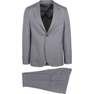 Suitable - Kostuum Jersey Grijs - Heren - Maat 48 - Slim-fit