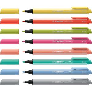 STABILO pointMax - Hardtip Fineliner - Large 0,8 mm - nylon punt - Etui Met 8 Pastel Kleuren