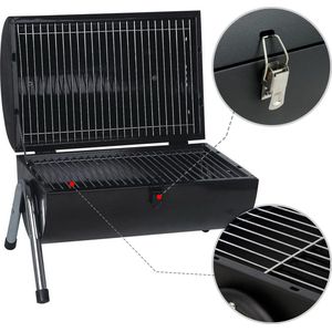 Houtskool Barbecue, Rookbarbecue, Mini BBQ, Tafelgrill, Picknick, Camping Grill, Grilloppervlakte (LxB) 38 x 52 cm