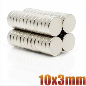 Ronde platte neodymium magneetjes 50 stuks - 10 x 3 mm - zeer sterk - neodymium magneet - koelkast - whiteboard