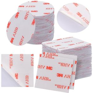 100pcs Extra Strong Double Sided Adhesive Pads Tape - Washable Trace Strips for Walls Floors Metal - Squares Round