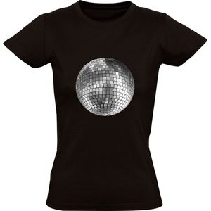 Discobal Dames T-shirt - feest - party - dansen - muziek - rave - disco - retro - verjaardag