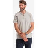 Italian Style - Poloshirt Heren - Korte Mouw Met Rits - Lichtgrijs - Italianstyle