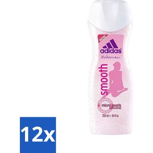 Adidas - For Women - Smooth - Douchegel - 250ml - Voordeelverpakking - 12 stuks