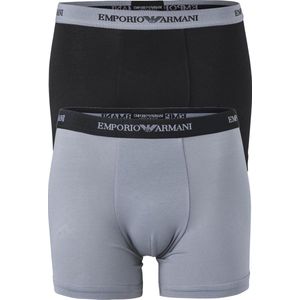 Emporio Armani Boxers Essential Core (2-pack) - heren boxers normale lengte - zwart en grijs - Maat: M