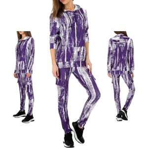 Fashion 2 delig huispak violet paars wit S/M 36/38