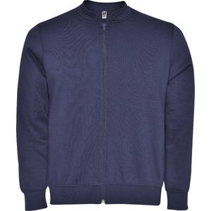 Denim Blauwe jas van geborstelde fleece en opstaande kraag model Elbrus merk Roly maat M