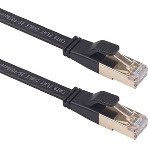 By Qubix internetkabel - 3m cat 8 Ultra dunne Flat - Zwart - Ethernet kabel - Netwerkkabel - UTP kabel - RJ45 - UTP kabel