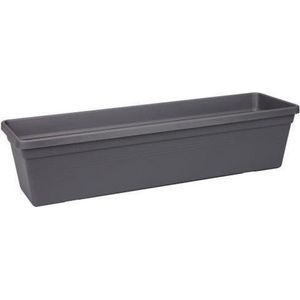 Elho Green Basics Balkonbak 40 - Plantenbak voor Balkon Buiten - Ø 39.3 x H 14.0 cm - Living Black