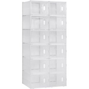 Bolt Edge Schoenenbox - Transparant - 12 stuks - Sneakerbox - Opbergsysteem