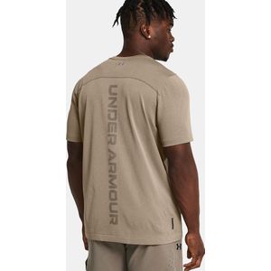 Under Armour Rush Wordmark Seamless T-shirt Met Korte Mouwen Bruin M Man