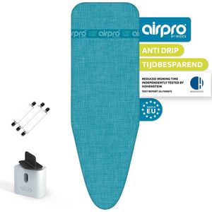 AIRPRO By Widex 6 laagse strijkplankhoes - 50% sneller strijken - Geen water meer onder je strijkplank - maat L voor een breedte van 37 tot 45 cm en een lengte van 119 tot 124 cm - Incl gratis spanners