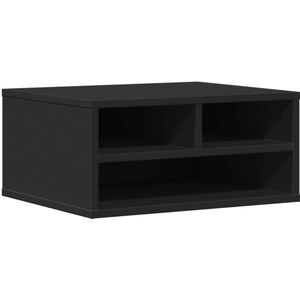 The Living Store Printerkastje 49x40x22,5 cm bewerkt hout zwart - Printerkastje - Printerkastjes - Bureau Organizer - Bureau Organiser
