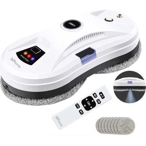 DrPhone RyzeX6 - Robot Glazenwasser / Dweil Robot - Automatische Waterspray – Krachtige Zuigkracht – Veilig voor Ramen of vloeren - Wit