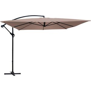 Oviala - Vierkante zweefparasol 3x3m taupe