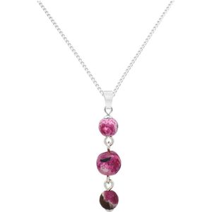 ARLIZI 2244 Ketting roze vuuragaat kralen hanger - sterling zilver - 46 cm