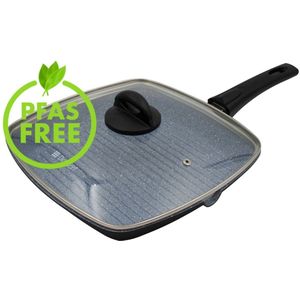 Dorsch grillpan 28 cm - keramische antiaanbaklaag - pfas-pfoa vrij - met glasdeksel