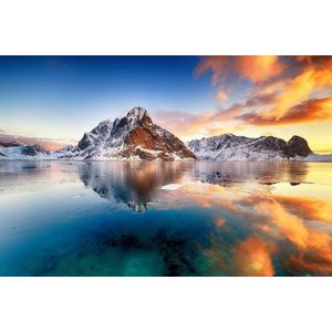 Norwegian sunrise – 90cm x 60cm - Fotokunst op PlexiglasⓇ incl. certificaat & garantie.