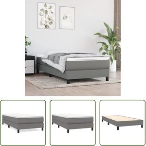 The Living Store Boxspringbed - Donkergrijs - 203 x 100 x 25 cm - Pocketvering matras - Middelharde ondersteuning - Huidvriendelijk topmatras - Multiplex lattenbodem